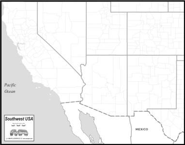 South West Us Map Outline Southwestot